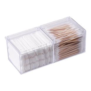 化妆棉收纳盒桌面透明棉签盒卫生间卸妆棉美容院粉扑美妆蛋储物盒