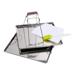 304不锈钢广东肠粉蒸盘工具套装家用制作凉皮纯平长方形平底盘子