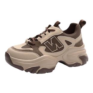 百搭厚底老爹鞋女2025秋冬季新款5CM增高时尚休闲加绒爆款运动鞋