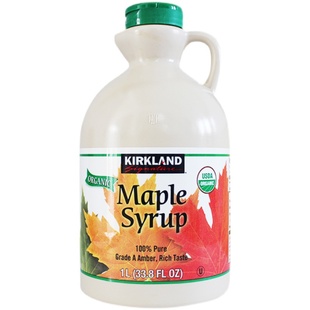加拿大进口kirkland枫糖浆maple syrup可兰枫叶树糖浆1升美国购