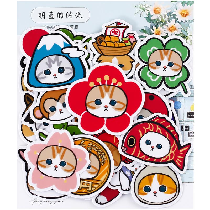 可爱手账贴纸包 ins风手帐装饰小图案网红手机贴画素材 猫咪头像