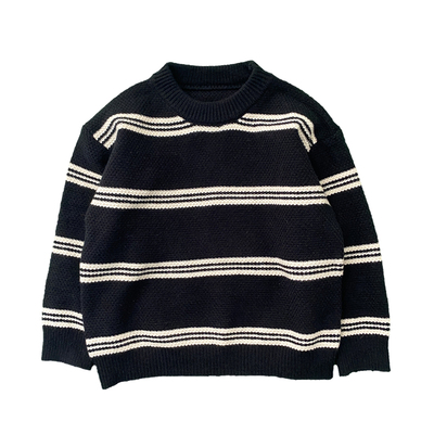 男童毛衣2025新款秋冬小男孩打底衫黑色针织上衣韩版圆领帅气洋气