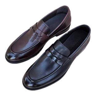 意大利手工马皮男鞋透气外贸英伦百搭乐福鞋休闲商务皮鞋男皮底