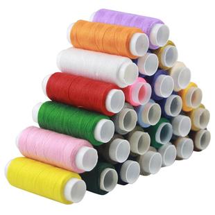 小卷彩色家用手工缝衣线缝纫机线402涤纶白线细线黑色手缝针线