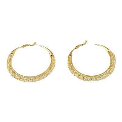 气质百搭大耳圈2024年新款潮925银针夸张个性网纱显脸瘦圈圈耳环