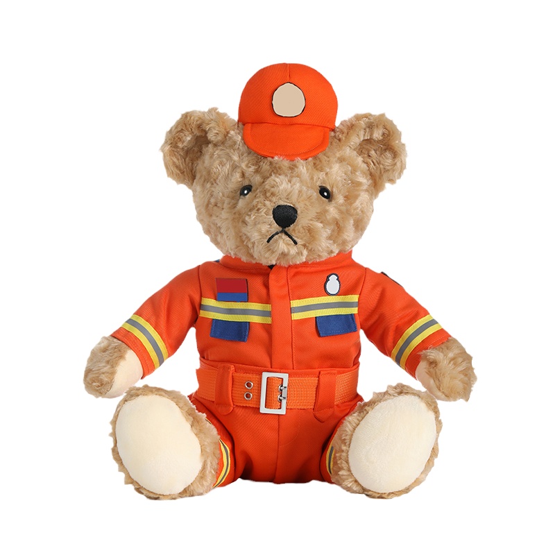 消防小熊蜀黍家正版小熊公仔泰迪熊毛绒玩具森林熊消防员娃娃玩偶