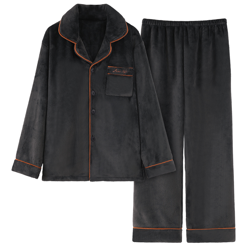 芬腾可安睡衣男款男士冬季珊瑚绒加厚2025新款抗静电家居服秋冬天