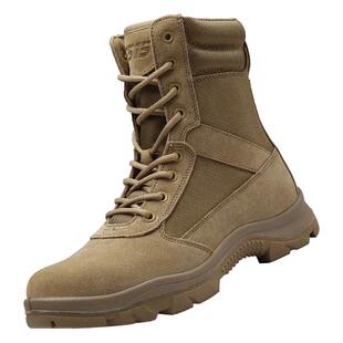 强人3515男靴沙漠靴高帮户外靴超轻徒步登山靴防刺穿战术靴反绒皮