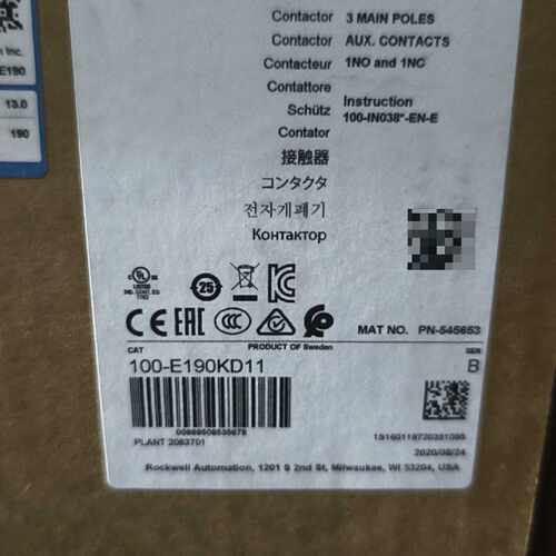 议价Allen-Bradley接触器 100-E190KD11