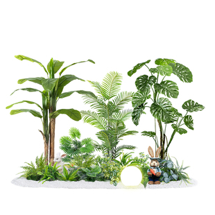 仿真绿植造景组合大型室内景观橱窗装饰商场仿生假植物树家居饰品