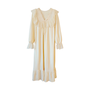 BIEN海岛绒睡裙女秋冬季甜美可爱公主风家居服外穿长裙薄绒公主风