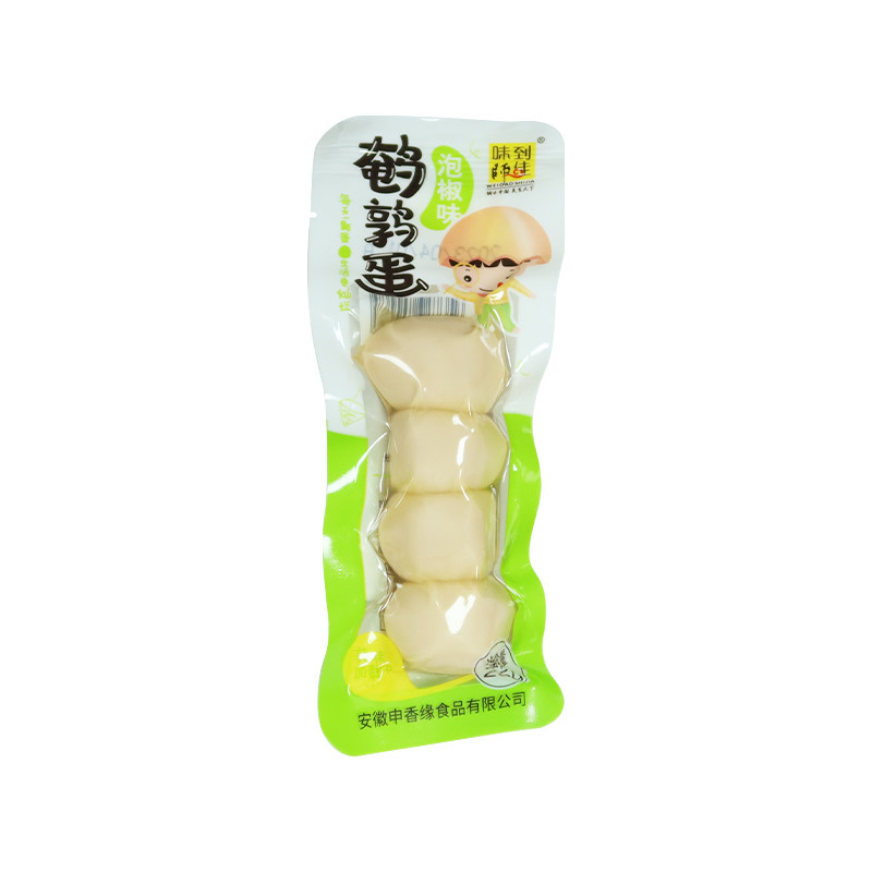泡椒味无壳鹌鹑蛋即食卤蛋零食