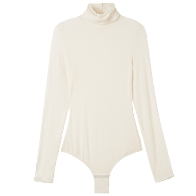 女性纯色修身显瘦高领连体针织衫