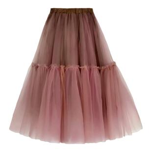 猫布制造原创重工粉红色纱裙适合过生日穿的裙子轻奢高级感半身裙