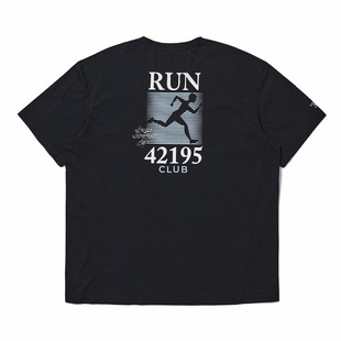 LUSHISI42195马拉松俱乐部主题美式t恤棉感速干透气运动短袖男女