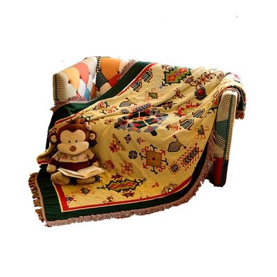 美式乡村风桌布地毯双面沙发巾