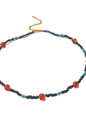 天然黑合浦高级撞色项链