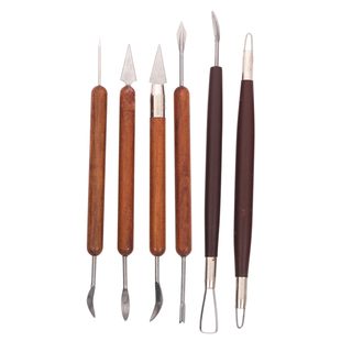 红柄6件精雕彩油泥工具 雕塑石塑粘土制作 软陶泥塑工具手办套装