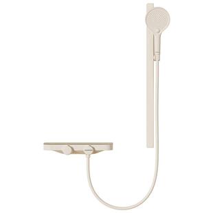 东鹏卫浴无顶喷奶油风小户型分体简易增压全铜花洒浴室沐浴喷头