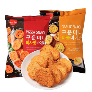 韩国进口samlip三立蒜香面包干法式蒜蓉烤馍片意式披萨饼干小零食