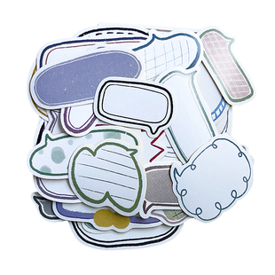 可爱气泡对话框手帐贴纸 空白可书写标签装饰框少女心小清新57枚