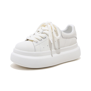 达芙妮厚底小白鞋女2026新款春季休闲学生百搭增高时尚女面包板鞋