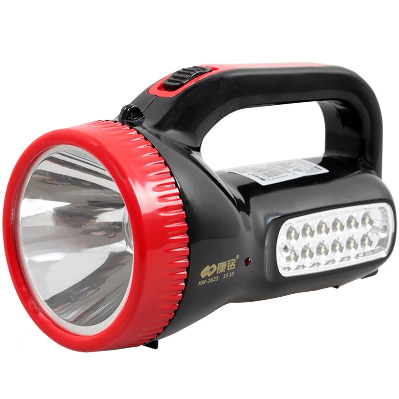 康铭LED应急灯家用停电备用物资强光手电筒充电手提探照灯远照明