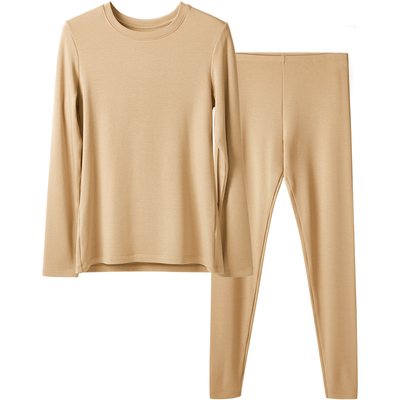 STW野蚕丝暖绒女保暖内衣套装