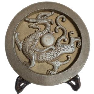 精品四神兽青龙白虎朱雀玄武陶瓷镇宅瓦当工艺品中式客厅装饰摆件