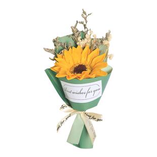 永生花束向日葵康乃馨香皂花束成品礼盒搭配小花束高级母亲节花束