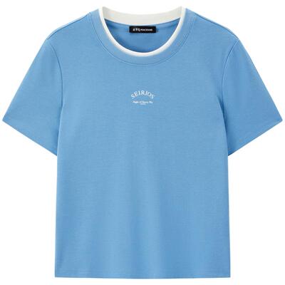 【商场同款】太平鸟女装夏季短款短袖T恤女A1CNF2146