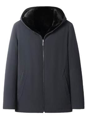 进口水貂绒一体两面穿派克服