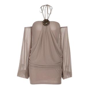 instunning纯欲气质网纱挂脖连衣裙女五一出游穿搭性感抹胸裙短裙