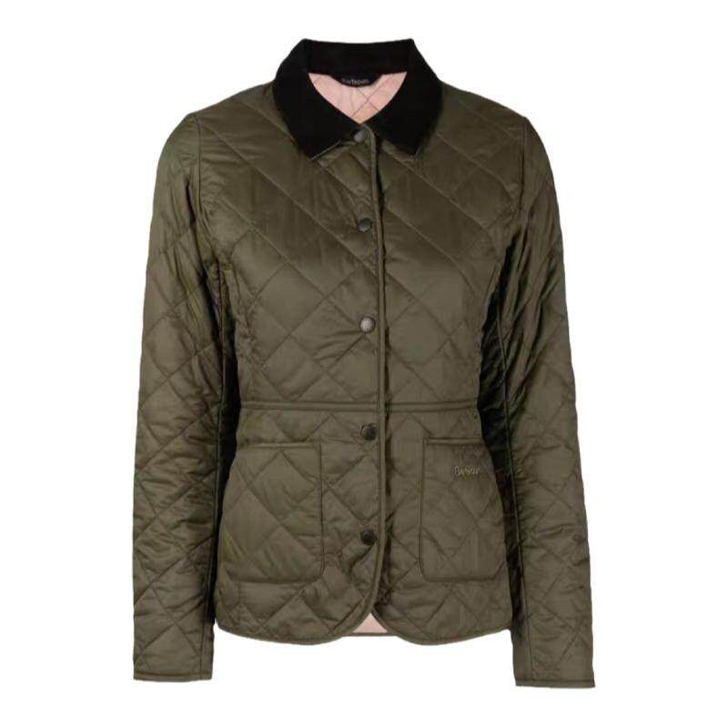 现货 英国barbour Deveron女士秋冬菱格棉服薄款棉衣无蜡外套夹棉