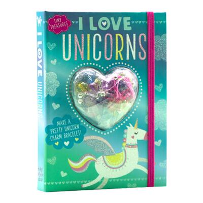 小小宝藏书 我爱独角兽 英文原版绘本 Tiny Treasures I Love Unicorns儿童英语启蒙玩具书趣味绘本带饰品宝石玩具