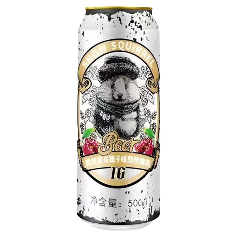 雪地鼠烈性啤酒500ml*6罐装果味车厘子草莓水蜜桃芒果精酿高度酒