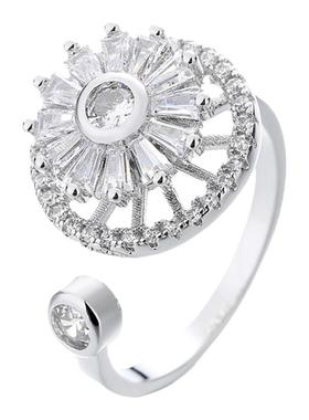 抖音爆款可转动的食指戒轻奢小众个性时尚级感开口戒时来运转潮