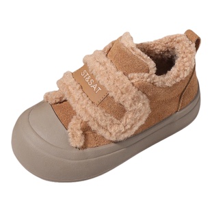 星期六童鞋加绒板鞋女2025冬季新款保暖百搭休闲鞋女童防滑棉鞋