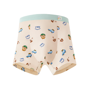 【1条装试穿】teenieweenie莫代尔儿童内裤男女童平角短裤10A抗菌