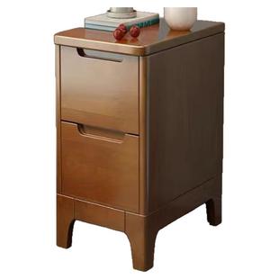 全实木床头柜卧室家用小户型狭缝床边收纳储物柜简约现代整装30cm