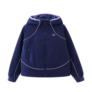 【轻暖0拘束】半度闲女童连帽轻棉衣洋气新款儿童秋冬装加厚外套