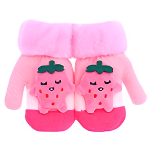 儿童手套冬季可爱卡通保暖加绒婴幼儿宝宝男女童学生手袜连指挂脖