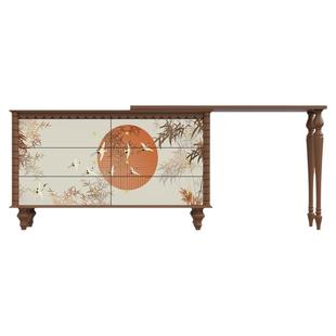 新中式实木客厅装饰柜现代复古六斗柜储物梳妆台搭台抽屉收纳边柜