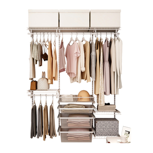 铂耐金属衣柜配件钢架步入式衣帽间框架定制开放式衣柜金属架组装