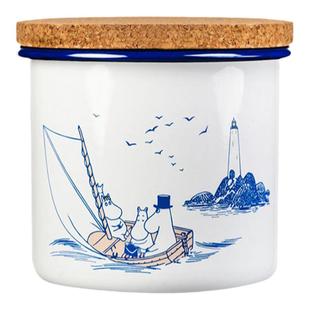 芬兰muurla搪瓷饼干桶密封家用带盖防潮曲奇零食坚果糖果收纳罐