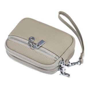 新款女士真皮迷你小包零钱包大容量双拉链小钱包多功能手拎收纳包