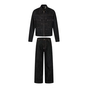 EVC2088EVC[明辑线黑原牛套装] 重磅硬挺牛仔夹克外套+2021M直筒牛仔裤