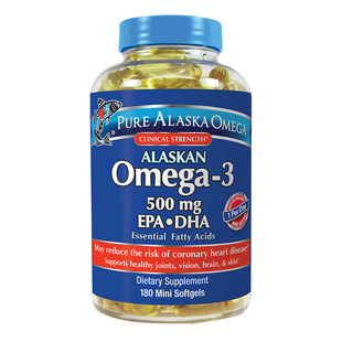美国直邮Pure Alaska Omega3深海鱼油软胶囊高纯度EPA中老年180粒