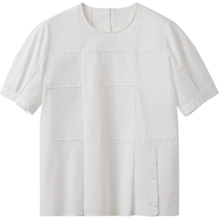 播商场同款通勤短袖白衬衫女夏季新款宽松气质衬衣BDS2HD2258