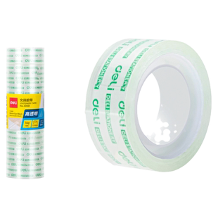 得力透明胶带高透高粘度小卷胶条学生用手工黏贴用宽胶纸12mm细窄强力胶带办公文具小号胶布错题手撕可粘字